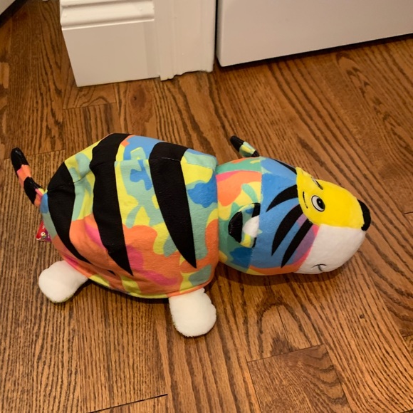 16" Plush 2 in 1 Pillow - Rainbow Tiger Transforming to Turtle - Picture 4 of 10